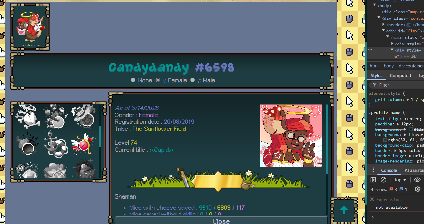 Trying to figure out how to get the layout done + added a scroll button.